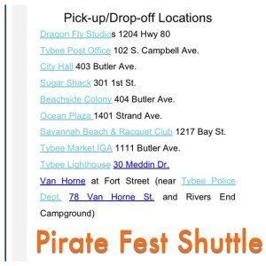 Tybee Island Pirate Fest Shuttle