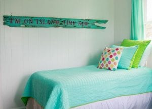 twin bed at coastal joy cottage