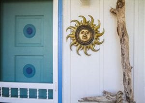 the sun symbol at Crabby Pirate Cottage