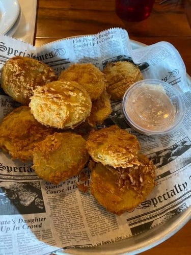 fried green tomatoes at the olde pink house savannah
