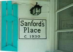 the cottage sign at sanford's place