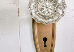 antique doorknob at sanford's place cottage